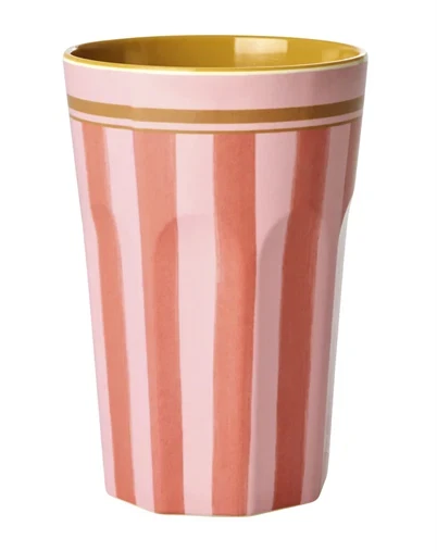 Rice - Høj kop - Pink - Organic Stripes Print